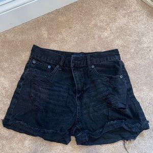 Black jean shorts